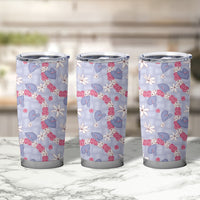Hawaii Anthurium Tiare Pikake Lei Tumbler Cup Poni Lauhala Art Pattern LT01 - Polynesian Pride