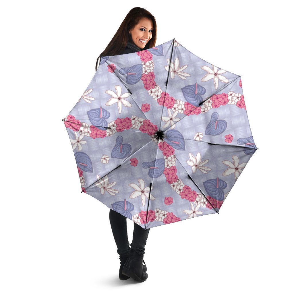 Hawaii Anthurium Tiare Pikake Lei Umbrella Poni Lauhala Art Pattern LT01 - Polynesian Pride