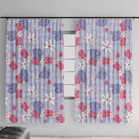 Hawaii Anthurium Tiare Pikake Lei Window Curtain Poni Lauhala Art Pattern LT01 With Hooks Purple - Polynesian Pride