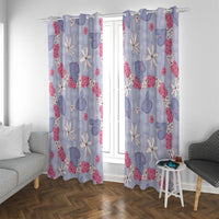 Hawaii Anthurium Tiare Pikake Lei Window Curtain Poni Lauhala Art Pattern LT01 With Grommets Purple - Polynesian Pride