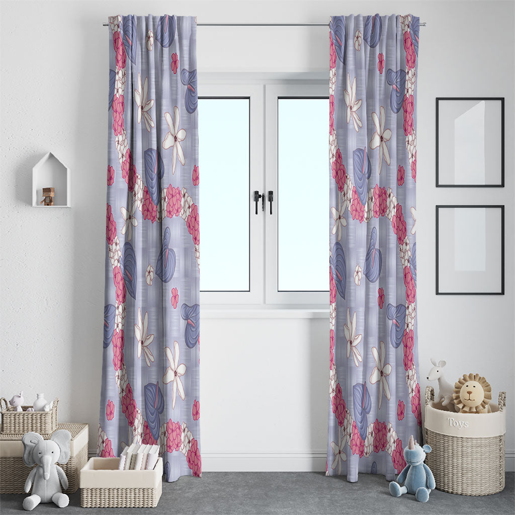 Hawaii Anthurium Tiare Pikake Lei Window Curtain Poni Lauhala Art Pattern LT01 - Polynesian Pride
