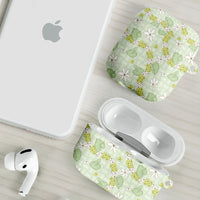 Hawaii Anthurium Tiare Pikake Lei AirPods Case Sage Green Lauhala Art Pattern LT01 - Polynesian Pride