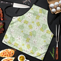 Hawaii Anthurium Tiare Pikake Lei Apron Sage Green Lauhala Art Pattern LT01 Green - Polynesian Pride