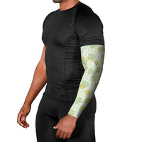 Hawaii Anthurium Tiare Pikake Lei Arm Sleeves Sage Green Lauhala Art Pattern LT01 - Polynesian Pride