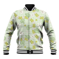Hawaii Anthurium Tiare Pikake Lei Baseball Jacket Sage Green Lauhala Art Pattern LT01 Unisex Green - Polynesian Pride