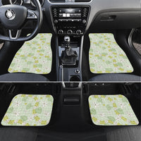 Hawaii Anthurium Tiare Pikake Lei Car Mats Sage Green Lauhala Art Pattern LT01 Set 4pcs Green - Polynesian Pride