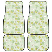 Hawaii Anthurium Tiare Pikake Lei Car Mats Sage Green Lauhala Art Pattern LT01 - Polynesian Pride