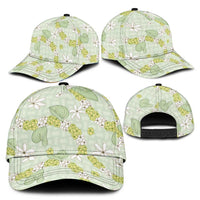 Hawaii Anthurium Tiare Pikake Lei Classic Cap Sage Green Lauhala Art Pattern LT01 - Polynesian Pride