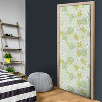 Hawaii Anthurium Tiare Pikake Lei Door Cover Sage Green Lauhala Art Pattern LT01 - Polynesian Pride