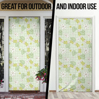 Hawaii Anthurium Tiare Pikake Lei Door Cover Sage Green Lauhala Art Pattern LT01 - Polynesian Pride