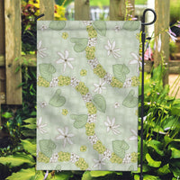 Hawaii Anthurium Tiare Pikake Lei Garden Flag Sage Green Lauhala Art Pattern LT01 Garden Flag Green - Polynesian Pride