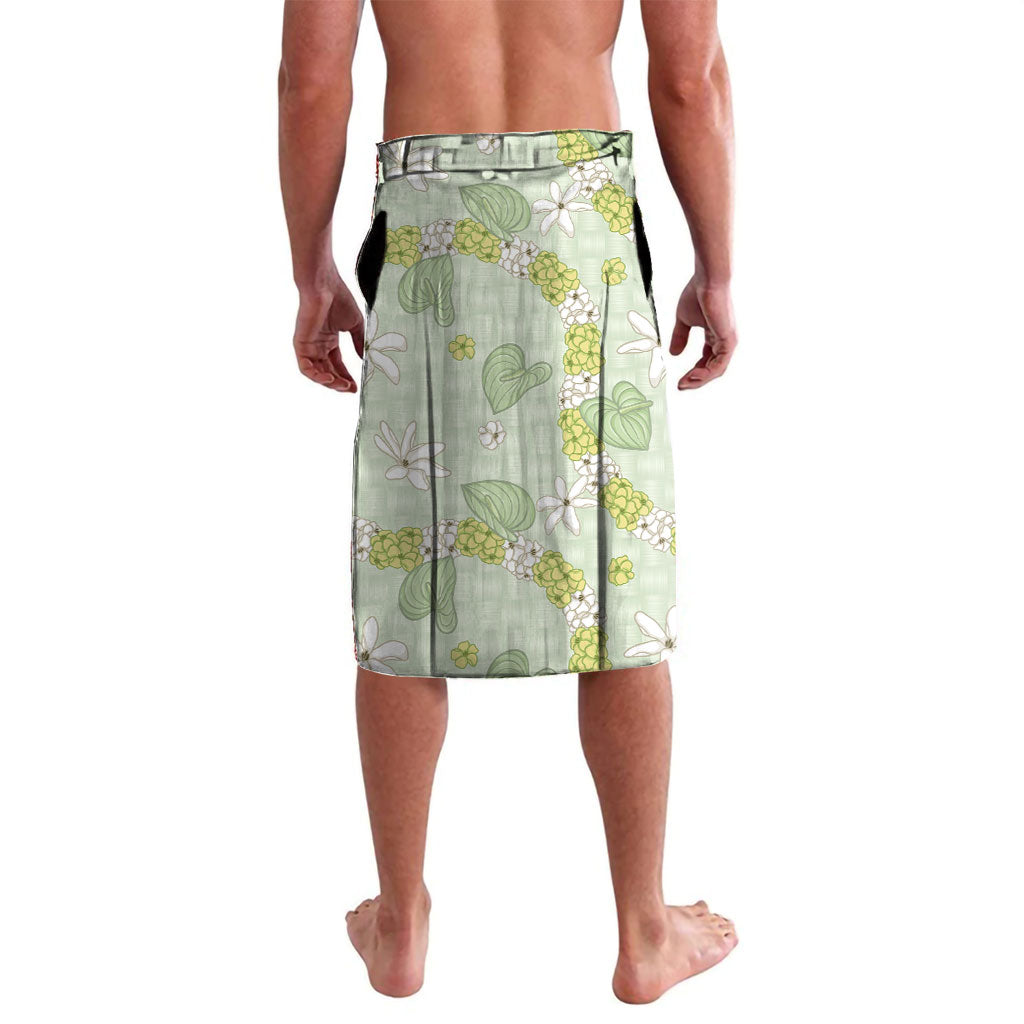 Hawaii Anthurium Tiare Pikake Lei Lavalava Sage Green Lauhala Art Pattern LT01 - Polynesian Pride