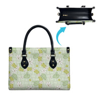 Hawaii Anthurium Tiare Pikake Lei Leather Bag Sage Green Lauhala Art Pattern LT01 - Polynesian Pride