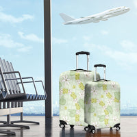 Hawaii Anthurium Tiare Pikake Lei Luggage Cover Sage Green Lauhala Art Pattern LT01 - Polynesian Pride