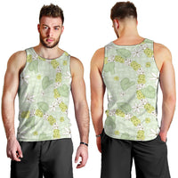 Hawaii Anthurium Tiare Pikake Lei Men Tank Top Sage Green Lauhala Art Pattern LT01 - Polynesian Pride