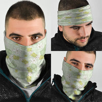 Hawaii Anthurium Tiare Pikake Lei Neck Gaiter Sage Green Lauhala Art Pattern LT01 - Polynesian Pride