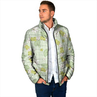 Hawaii Anthurium Tiare Pikake Lei Padded Jacket Sage Green Lauhala Art Pattern LT01 - Polynesian Pride