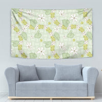 Hawaii Anthurium Tiare Pikake Lei Tapestry Sage Green Lauhala Art Pattern LT01 - Polynesian Pride