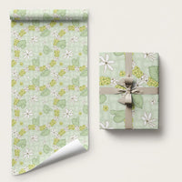 Hawaii Anthurium Tiare Pikake Lei Wrapping Paper Sage Green Lauhala Art Pattern LT01 58" × 23" Green - Polynesian Pride