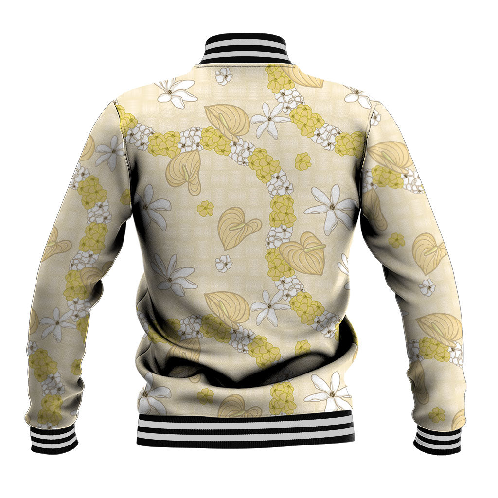 Hawaii Anthurium Tiare Pikake Lei Baseball Jacket Melemele Lauhala Art Pattern LT01 - Polynesian Pride