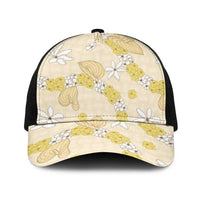 Hawaii Anthurium Tiare Pikake Lei Baseball Net Cap Melemele Lauhala Art Pattern