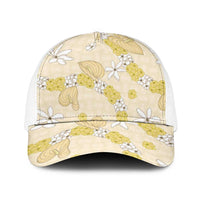 Hawaii Anthurium Tiare Pikake Lei Baseball Net Cap Melemele Lauhala Art Pattern