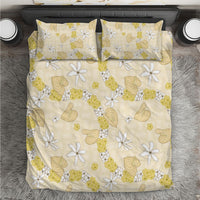 Hawaii Anthurium Tiare Pikake Lei Bedding Set Melemele Lauhala Art Pattern LT01 Yellow - Polynesian Pride