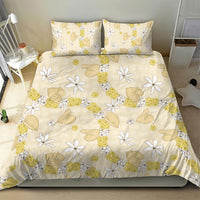 Hawaii Anthurium Tiare Pikake Lei Bedding Set Melemele Lauhala Art Pattern LT01 - Polynesian Pride