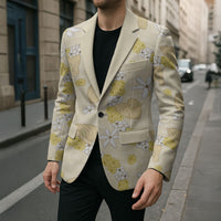 Hawaii Anthurium Tiare Pikake Lei Blazer Melemele Lauhala Art Pattern LT01 - Polynesian Pride