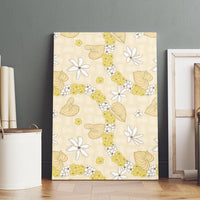 Hawaii Anthurium Tiare Pikake Lei Canvas Wall Art Melemele Lauhala Art Pattern