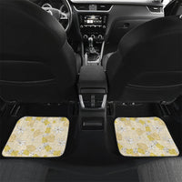 Hawaii Anthurium Tiare Pikake Lei Car Mats Melemele Lauhala Art Pattern LT01 Set 2pcs - Back Yellow - Polynesian Pride