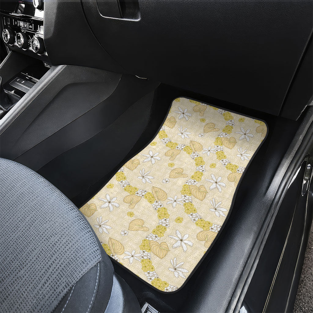Hawaii Anthurium Tiare Pikake Lei Car Mats Melemele Lauhala Art Pattern LT01 - Polynesian Pride