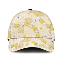 Hawaii Anthurium Tiare Pikake Lei Classic Cap Melemele Lauhala Art Pattern LT01 Universal Fit Yellow - Polynesian Pride