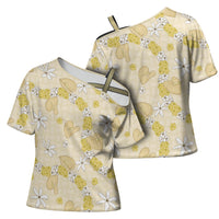 Hawaii Anthurium Tiare Pikake Lei Cross Shoulder Shirt Melemele Lauhala Art Pattern LT01 - Polynesian Pride