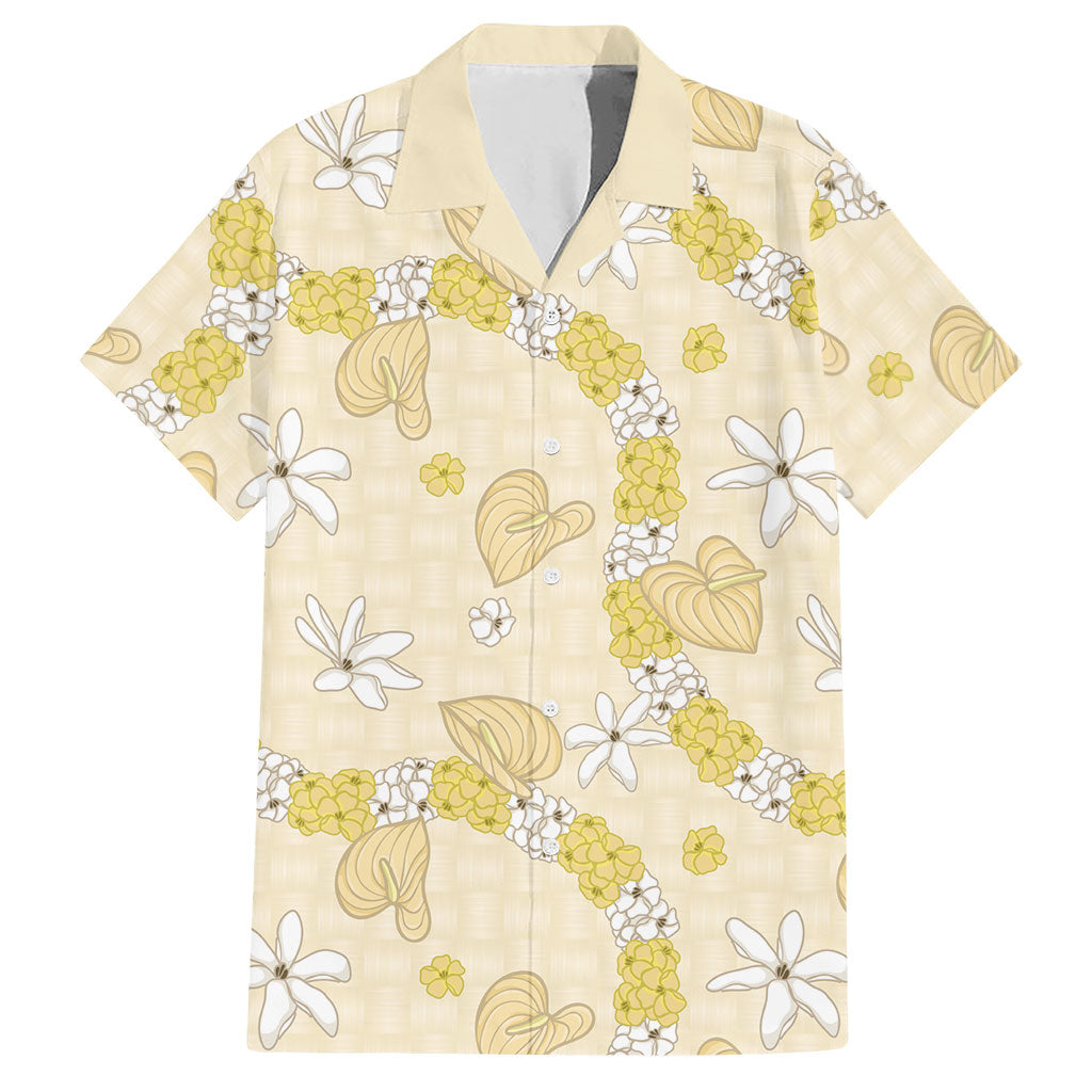 Hawaii Anthurium Tiare Pikake Lei Hawaiian Shirt Melemele Lauhala Art Pattern