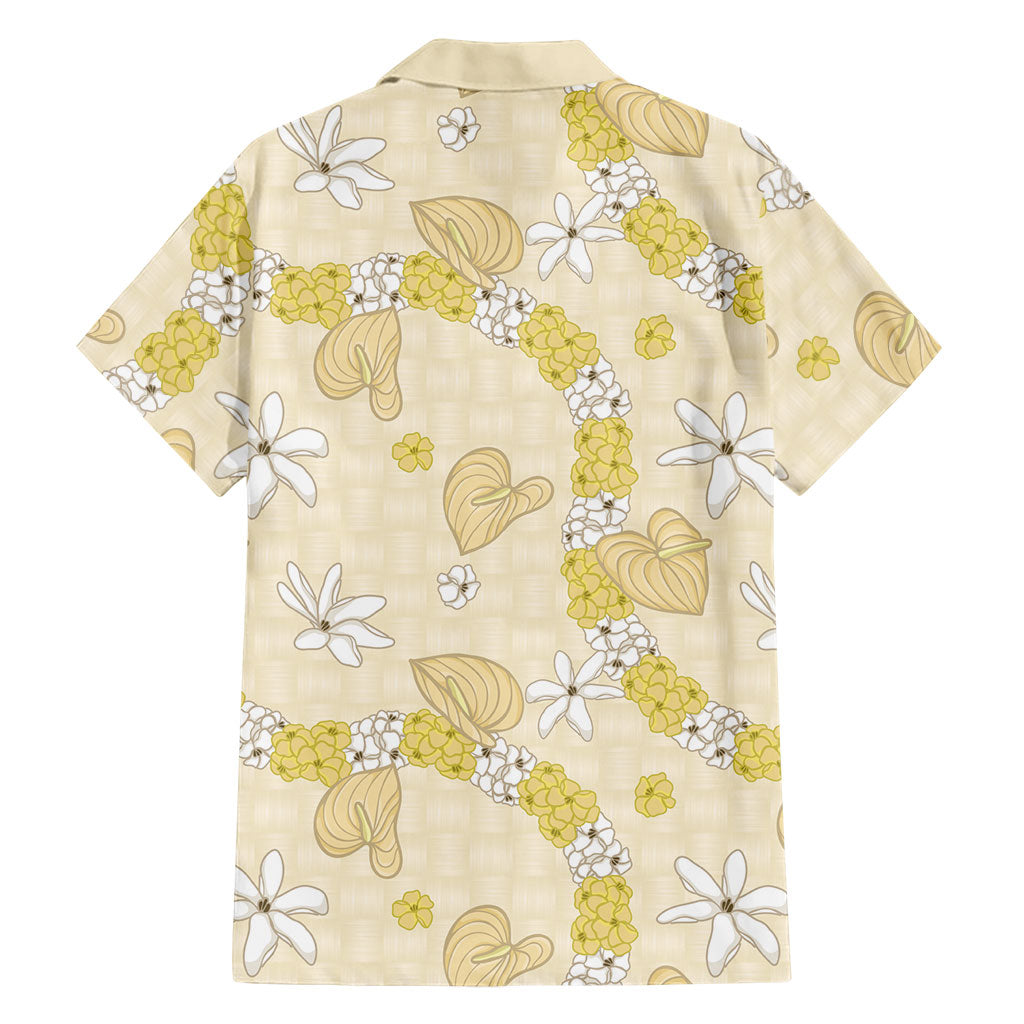 Hawaii Anthurium Tiare Pikake Lei Hawaiian Shirt Melemele Lauhala Art Pattern