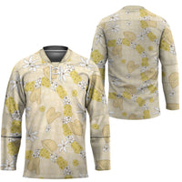 Hawaii Anthurium Tiare Pikake Lei Hockey Jersey Melemele Lauhala Art Pattern LT01 - Polynesian Pride