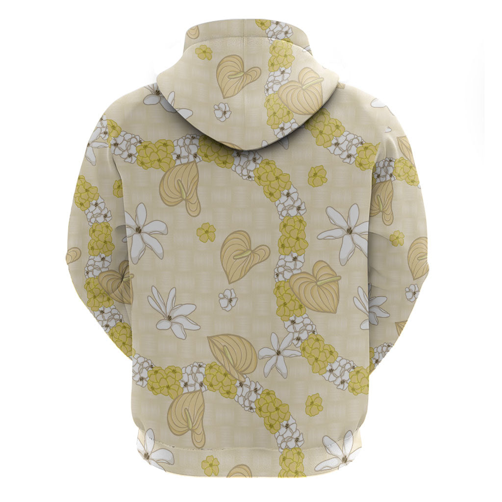 Hawaii Anthurium Tiare Pikake Lei Hoodie Melemele Lauhala Art Pattern LT01 - Polynesian Pride