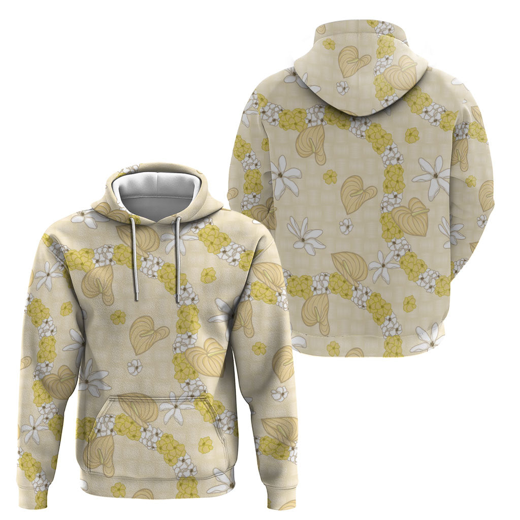 Hawaii Anthurium Tiare Pikake Lei Hoodie Melemele Lauhala Art Pattern LT01 - Polynesian Pride