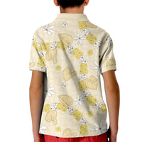 Hawaii Anthurium Tiare Pikake Lei Kid Polo Shirt Melemele Lauhala Art Pattern LT01 - Polynesian Pride
