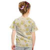 Hawaii Anthurium Tiare Pikake Lei Kid T Shirt Melemele Lauhala Art Pattern LT01 - Polynesian Pride