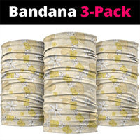 Hawaii Anthurium Tiare Pikake Lei Neck Gaiter Melemele Lauhala Art Pattern LT01 package One Size: 25*50cm Yellow - Polynesian Pride
