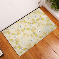 Hawaii Anthurium Tiare Pikake Lei Rubber Doormat Melemele Lauhala Art Pattern LT01 - Polynesian Pride