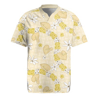 Hawaii Anthurium Tiare Pikake Lei Rugby Jersey Melemele Lauhala Art Pattern