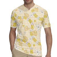Hawaii Anthurium Tiare Pikake Lei Rugby Jersey Melemele Lauhala Art Pattern