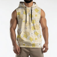 Hawaii Anthurium Tiare Pikake Lei Sleeveless Hoodie Melemele Lauhala Art Pattern LT01 - Polynesian Pride