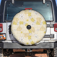 Hawaii Anthurium Tiare Pikake Lei Spare Tire Cover Melemele Lauhala Art Pattern LT01 Yellow - Polynesian Pride