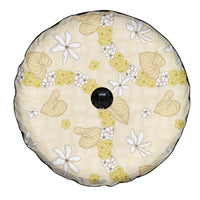 Hawaii Anthurium Tiare Pikake Lei Spare Tire Cover Melemele Lauhala Art Pattern LT01 - Polynesian Pride