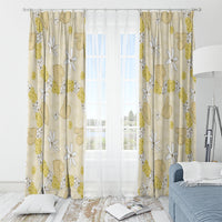 Hawaii Anthurium Tiare Pikake Lei Window Curtain Melemele Lauhala Art Pattern LT01 - Polynesian Pride