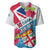 Fiji Day Baseball Jersey Fijian Hibiscus Special Version LT01 White - Polynesian Pride